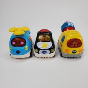 Vtech Talking Vehicle Lot of 3 Helicopter Cement Mixer and Police Car